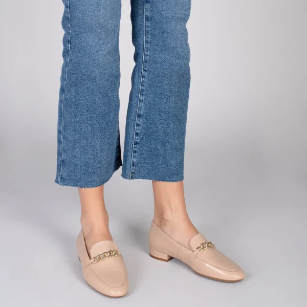 MiMaO ShopOnline CHAIN – Mocassins En Cuir Pour Femme NUDE 7