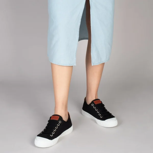 MiMaO ShopOnline BAMBA – Baskets Casual En Toile Pour Femme NOIR 7