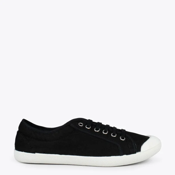 MiMaO ShopOnline BAOBAB – Tennis à Lacets En Toile De Coton De IO&GO NOIR 1