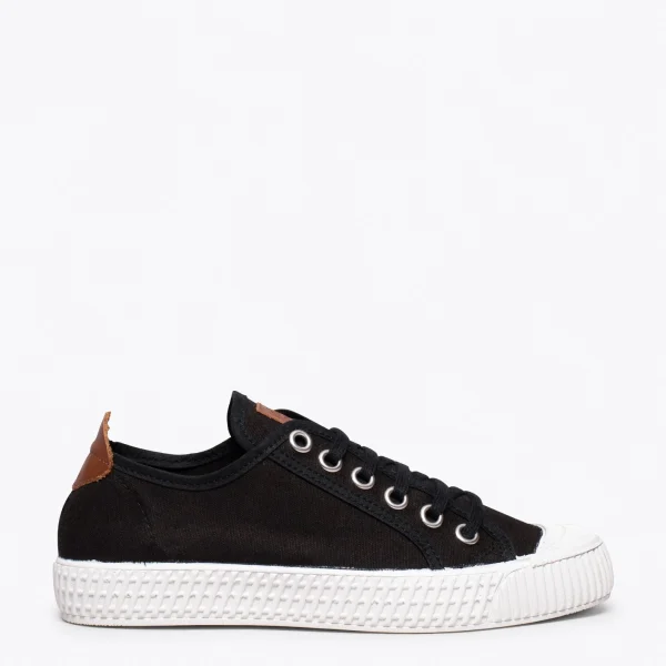 MiMaO ShopOnline BAMBA – Baskets Casual En Toile Pour Femme NOIR 1