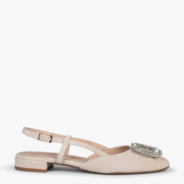 MiMaO ShopOnline BRUNCH BIJOU – Escarpins Avec Bride Arrière Et STRASS TAUPE 1