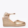 MiMaO ShopOnline NERJA – Espadrilles à Talon Haut DORÉ 23