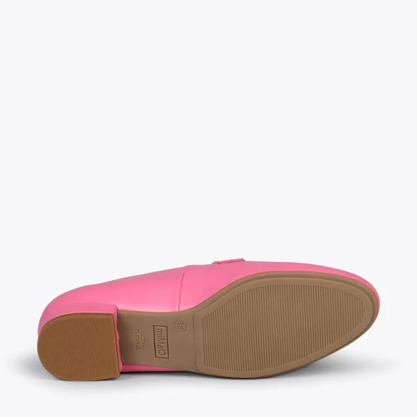 MiMaO ShopOnline CHAIN – Mocassins En Cuir Pour Femme FUCHSIA 6
