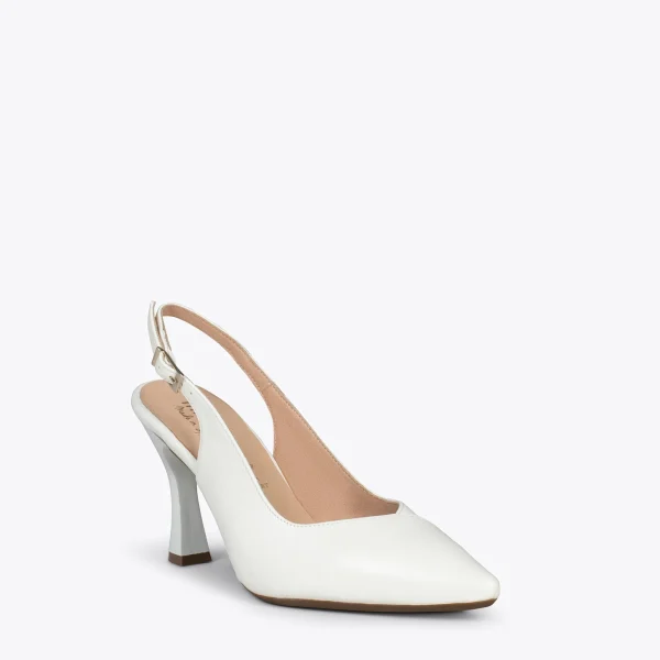 MiMaO ShopOnline GLAM À BRIDE ARRIÈRE – Chaussures à Talon En Cuir Nappa BLANC 5
