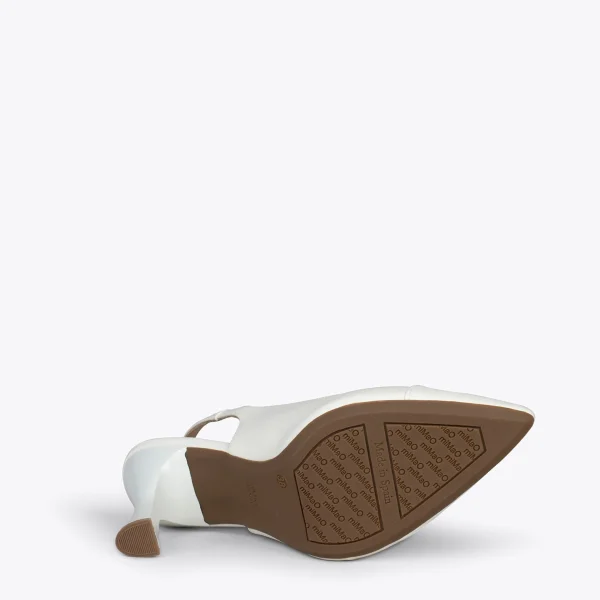 MiMaO ShopOnline GLAM À BRIDE ARRIÈRE – Chaussures à Talon En Cuir Nappa BLANC 6