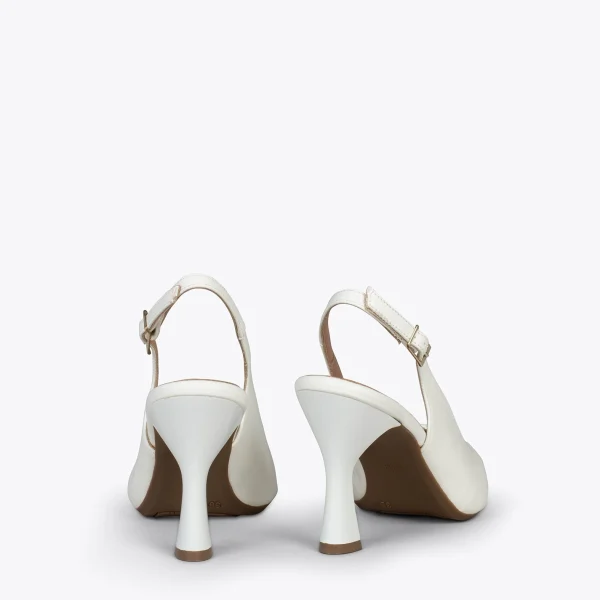 MiMaO ShopOnline GLAM À BRIDE ARRIÈRE – Chaussures à Talon En Cuir Nappa BLANC 4
