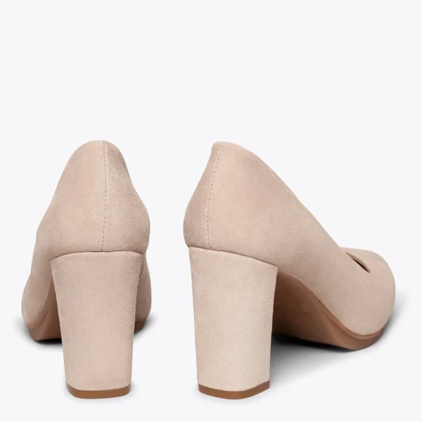 MiMaO ShopOnline URBAN – Chaussures à Talon Haut En Daim BEIGE 4