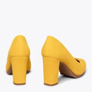 MiMaO ShopOnline URBAN – Chaussures à Talon Haut En Daim JAUNE 13