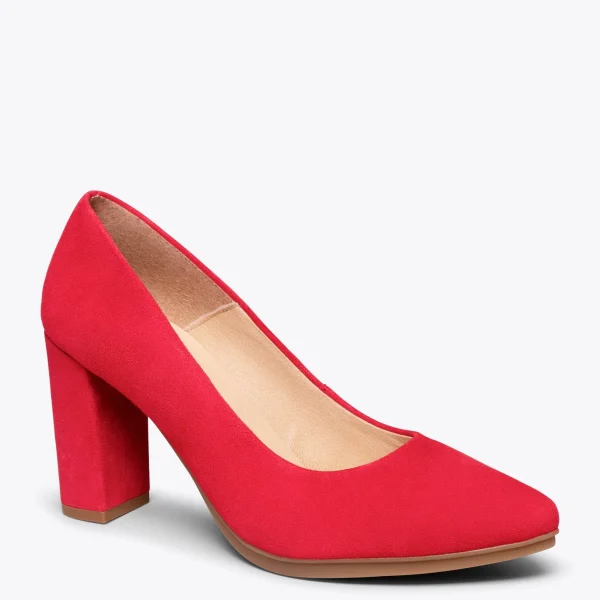 MiMaO ShopOnline URBAN – Chaussures à Talon Haut En Daim ROUGE 5