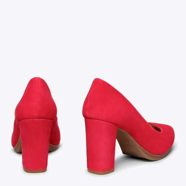 MiMaO ShopOnline URBAN – Chaussures à Talon Haut En Daim ROUGE 4