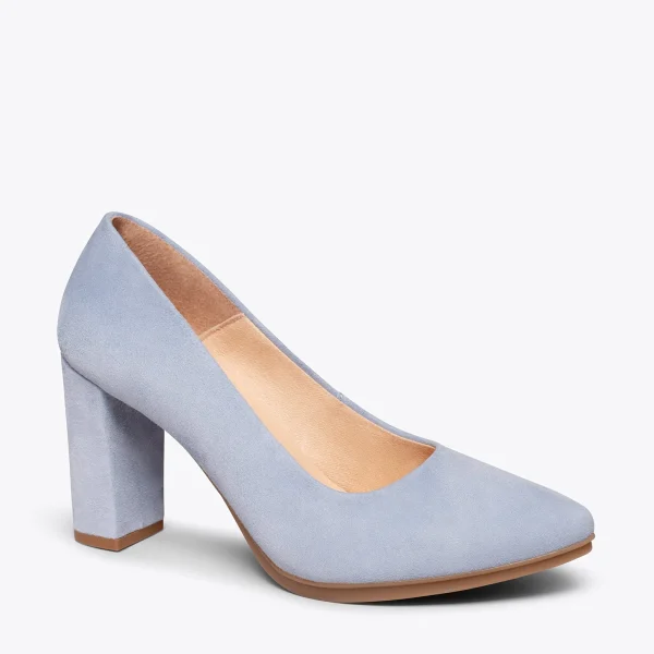MiMaO ShopOnline URBAN – Chaussures à Talon Haut En Daim BLEU CIEL 5