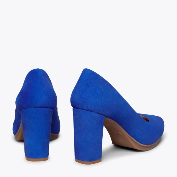 MiMaO ShopOnline URBAN – Chaussures à Talon Haut En Daim BLEU ROI 4