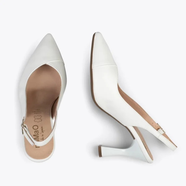 MiMaO ShopOnline GLAM À BRIDE ARRIÈRE – Chaussures à Talon En Cuir Nappa BLANC 3