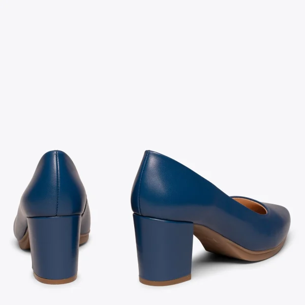 MiMaO ShopOnline URBAN S SOIRÉE – Chaussures à Talon Moyen En Cuir Nappa BLEU MARINE 4