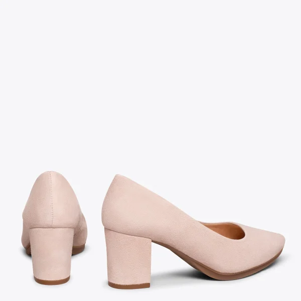 MiMaO ShopOnline URBAN S – Chaussures à Talon Moyen En Daim NUDE 4