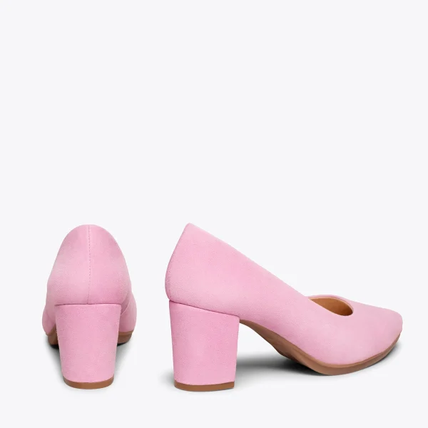 MiMaO ShopOnline URBAN S – Chaussures à Talon Moyen En Daim ROSE 4