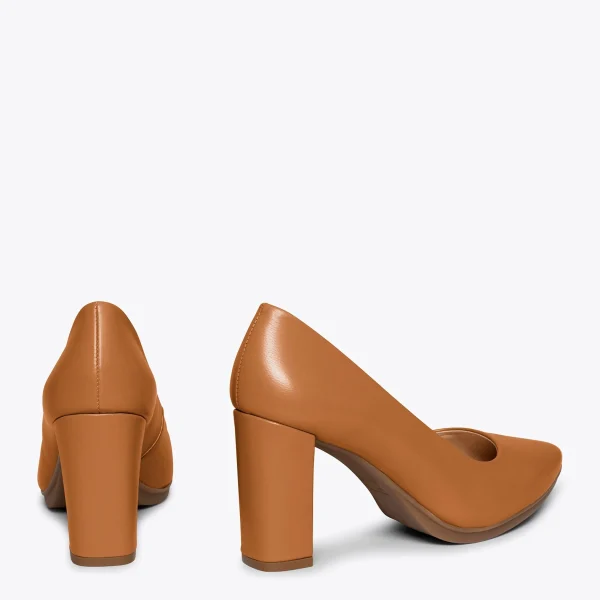 MiMaO ShopOnline URBAN SOIRÉE – Chaussures à Talon Haut En Cuir Nappa MARRON 4
