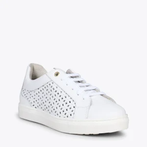 MiMaO ShopOnline BREATHE – Baskets En Cuir Nappa Ajouré BLANC 15