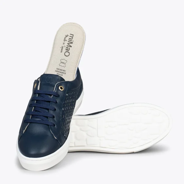 MiMaO ShopOnline BREATHE – Baskets En Cuir Nappa Ajouré BLEU MARINE 6