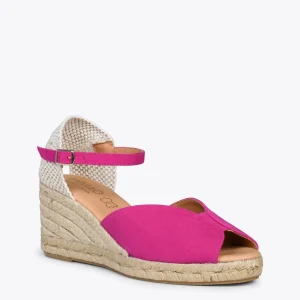 MiMaO ShopOnline SITGES – Espadrilles Compensées à Bout Ouvert FUCHSIA 14