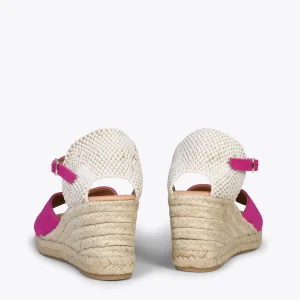 MiMaO ShopOnline SITGES – Espadrilles Compensées à Bout Ouvert FUCHSIA 12