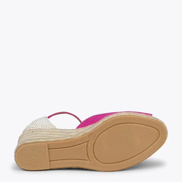 MiMaO ShopOnline SITGES – Espadrilles Compensées à Bout Ouvert FUCHSIA 6
