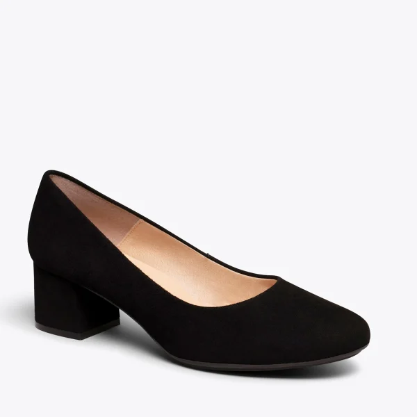 MiMaO ShopOnline URBAN ROND – Chaussures à Talon Bas En Daim NOIR 5