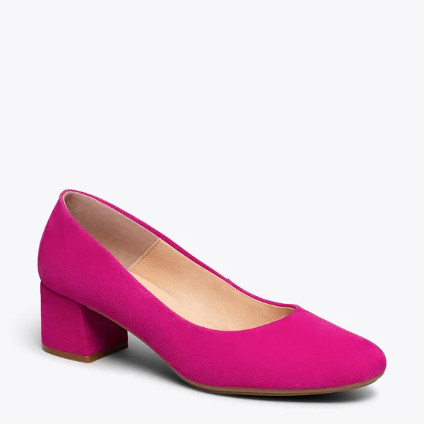 MiMaO ShopOnline URBAN ROND – Chaussures à Talon Bas En Daim FUCHSIA 5