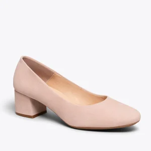 MiMaO ShopOnline URBAN ROND – Chaussures à Talon Bas En Daim NUDE 15