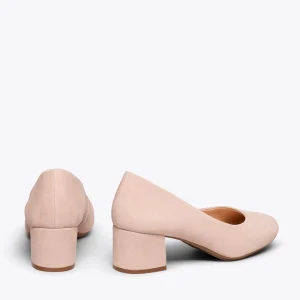MiMaO ShopOnline URBAN ROND – Chaussures à Talon Bas En Daim NUDE 13