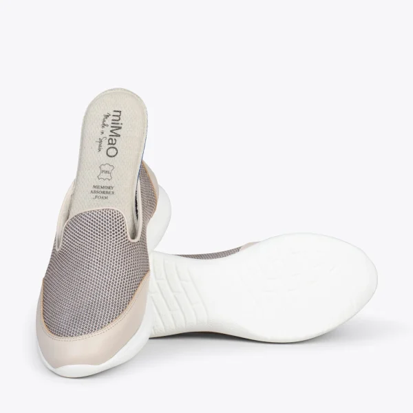 MiMaO ShopOnline SLIPPER SPORT – Baskets à Enfiler En Maille BEIGE 6