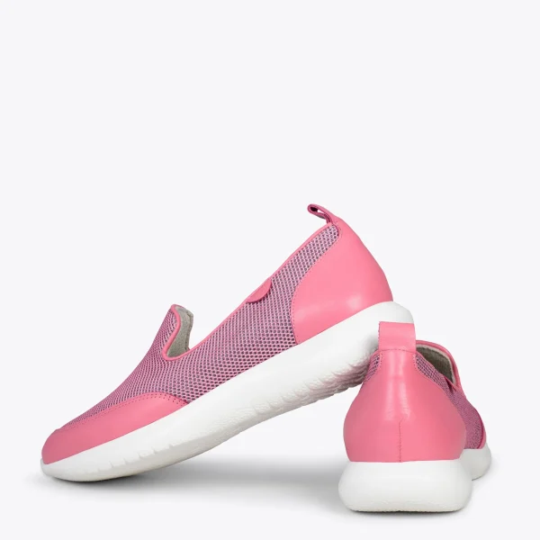 MiMaO ShopOnline SLIPPER SPORT – Baskets à Enfiler En Maille ROSE 4