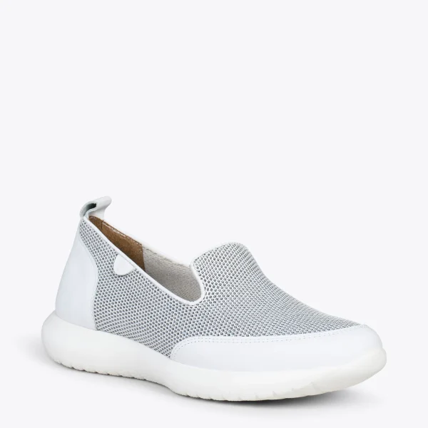 MiMaO ShopOnline SLIPPER SPORT – Baskets à Enfiler En Maille BLANC 5