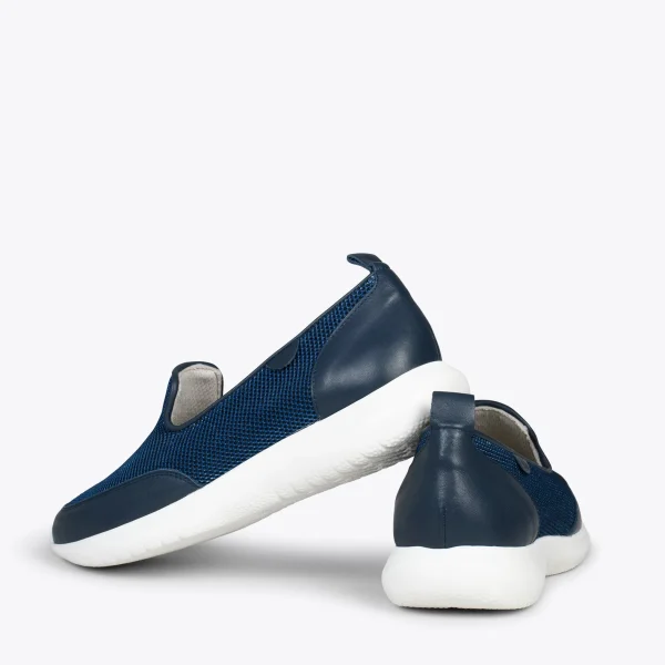 MiMaO ShopOnline SLIPPER SPORT – Baskets à Enfiler En Maille BLEU MARINE 4
