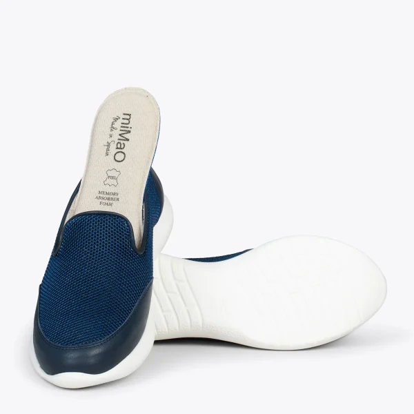 MiMaO ShopOnline SLIPPER SPORT – Baskets à Enfiler En Maille BLEU MARINE 6