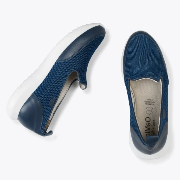 MiMaO ShopOnline SLIPPER SPORT – Baskets à Enfiler En Maille BLEU MARINE 3