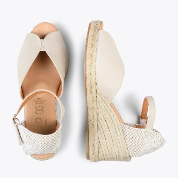 MiMaO ShopOnline SITGES – Espadrilles Compensées à Bout Ouvert BEIGE 3