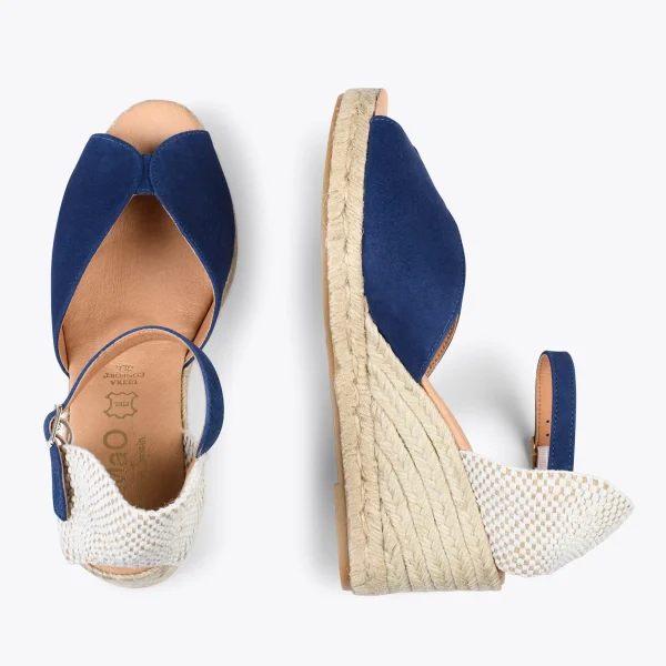 MiMaO ShopOnline SITGES – Espadrilles Compensées à Bout Ouvert BLEU MARINE 3