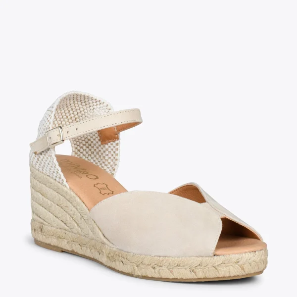 MiMaO ShopOnline SITGES – Espadrilles Compensées à Bout Ouvert BEIGE 5