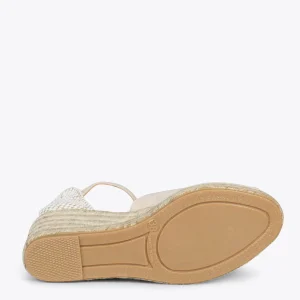 MiMaO ShopOnline SITGES – Espadrilles Compensées à Bout Ouvert BEIGE 16