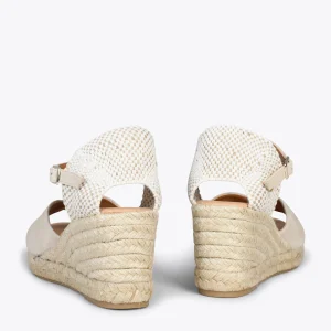 MiMaO ShopOnline SITGES – Espadrilles Compensées à Bout Ouvert BEIGE 12