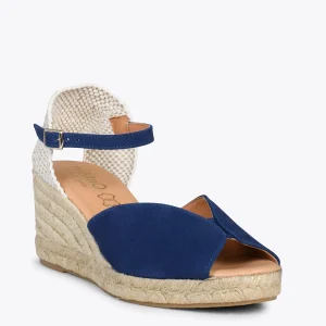 MiMaO ShopOnline SITGES – Espadrilles Compensées à Bout Ouvert BLEU MARINE 14