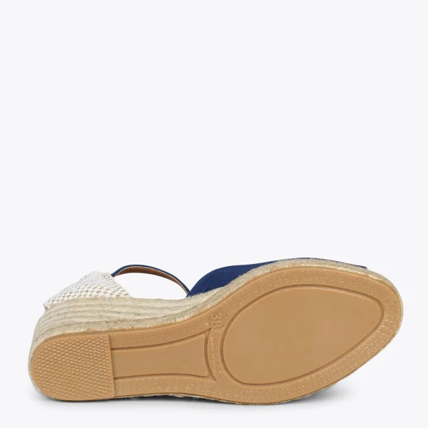 MiMaO ShopOnline SITGES – Espadrilles Compensées à Bout Ouvert BLEU MARINE 6