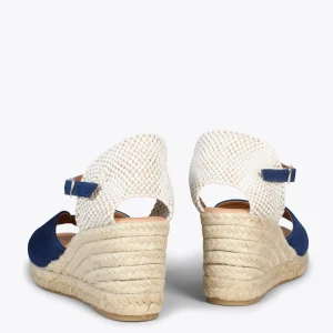 MiMaO ShopOnline SITGES – Espadrilles Compensées à Bout Ouvert BLEU MARINE 12