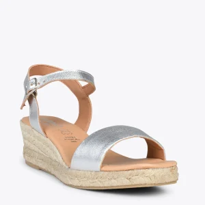 MiMaO ShopOnline JEREZ – Sandales Compensées En Jute Métallisées ARGENTÉ 14