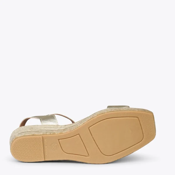 MiMaO ShopOnline JEREZ – Sandales Compensées En Jute Métallisées DORÉ 6