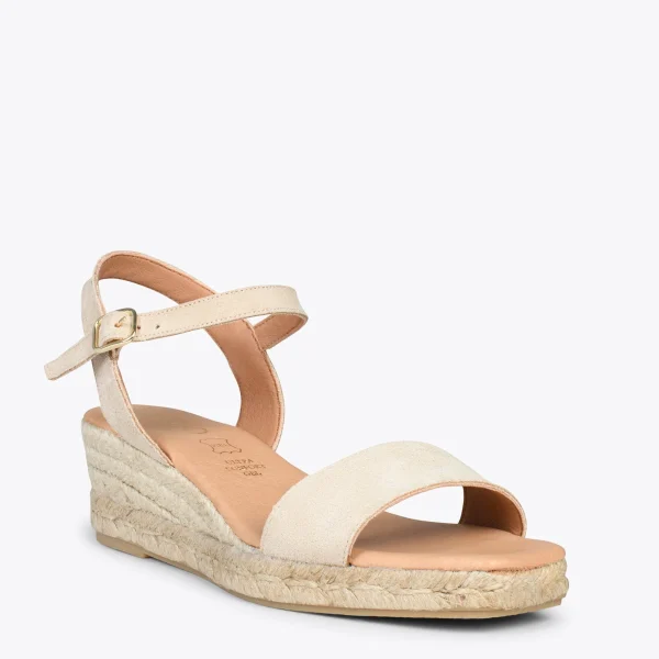 MiMaO ShopOnline JEREZ – Sandales Compensées En Jute Et Cuir BEIGE 5
