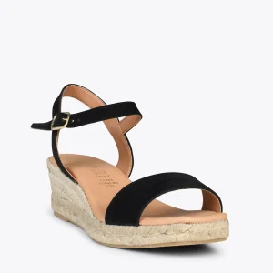 MiMaO ShopOnline JEREZ – Sandales Compensées En Jute Et Cuir NOIR 14