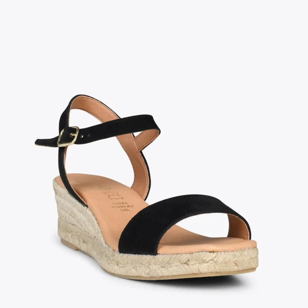MiMaO ShopOnline JEREZ – Sandales Compensées En Jute Et Cuir NOIR 5