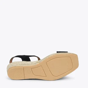 MiMaO ShopOnline JEREZ – Sandales Compensées En Jute Et Cuir NOIR 16